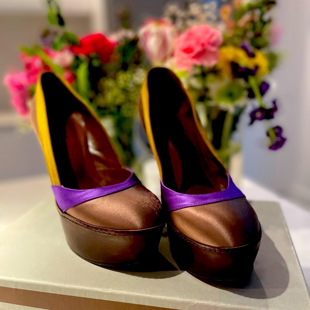 Marni classic silk brown/purple